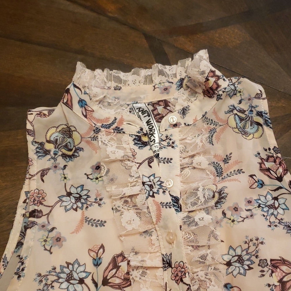 Knitworks Girls Pink, Purple, Teal  Sleeveless Lace Layered Sundress Size 10 - Picture 7 of 10